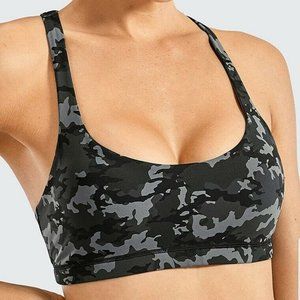 Pattern Naked Feeling Sports Bra Cross Back -Camo